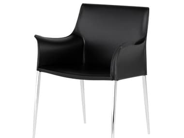 Nuevo Colter Black Leather Dining Chair NUEHGAR398