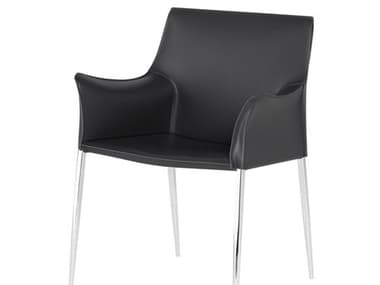 Nuevo Colter Dark Grey Leather Dining Chair NUEHGAR401