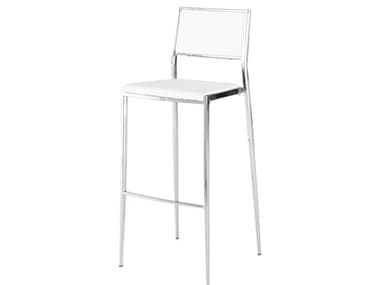 Nuevo Aaron White Naugahyde Bar Stool NUEHGBO174