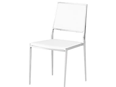 Nuevo Aaron White Naugahyde Dining Chair NUEHGBO175