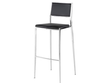 Nuevo Aaron Black Naugahyde Bar Stool NUEHGBO177