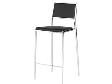 Nuevo Aaron Black Naugahyde Counter Stool NUEHGBO179