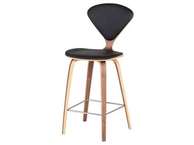 Nuevo Satine Black Leather Counter Stool NUEHGEM787