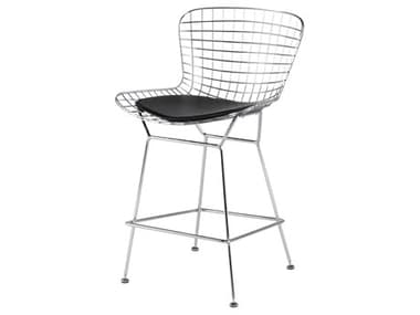 Nuevo Wireback Black Naugahyde Counter Stool NUEHGGA137C