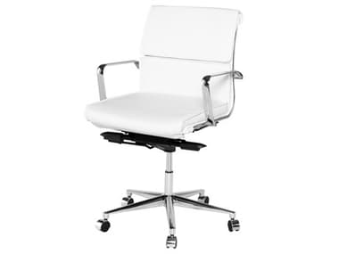 Nuevo Lucia White Naugahyde Office Chair NUEHGJL287