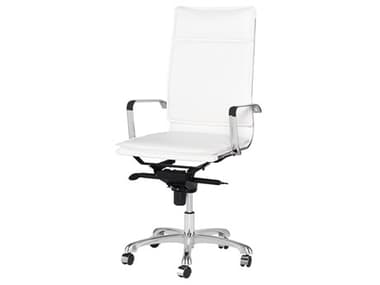 Nuevo Carlo White Naugahyde Office Chair NUEHGJL305