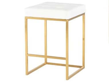 Nuevo Chi White Naugahyde Counter Stool NUEHGMM152