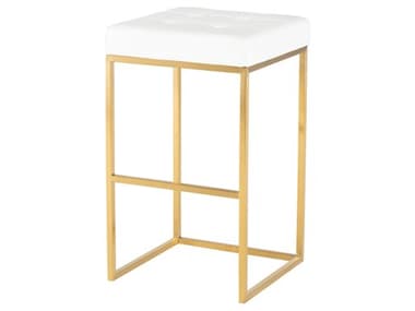 Nuevo Chi White Naugahyde Bar Stool NUEHGMM154