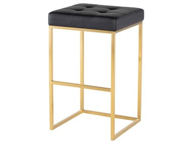 Nuevo Chi Black Naugahyde Bar Stool NUEHGMM155