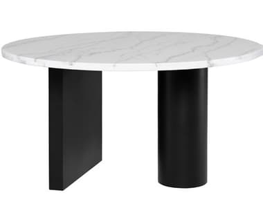 Nuevo Stories White Stone Dining Table NUEHGMM218