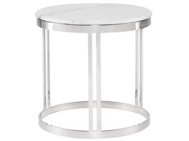 Nuevo Nicola White Stone Side Table NUEHGNA422