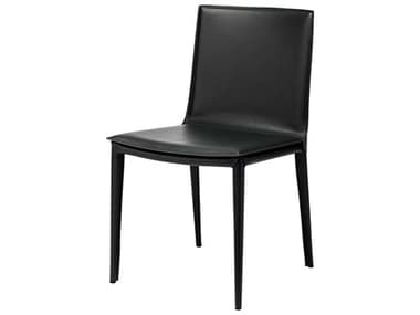 Nuevo Palma Leather Black Upholstered Side Dining Chair NUEHGND102