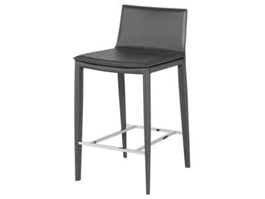 Nuevo Palma Dark Grey Leather Counter Stool NUEHGND110