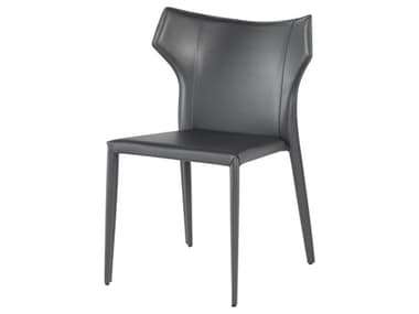 Nuevo Wayne Dark Grey Leather Dining Chair NUEHGND132