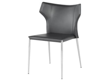 Nuevo Wayne Dark Grey Leather Dining Chair NUEHGND137