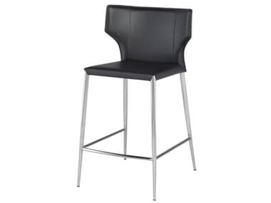 Nuevo Wayne Dark Grey Leather Counter Stool NUEHGND147