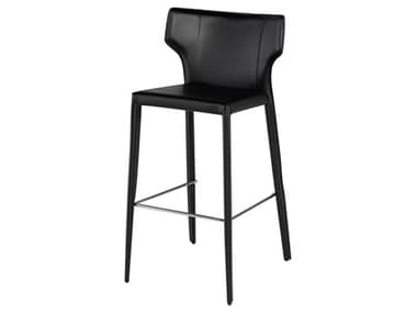 Nuevo Wayne Black Leather Bar Stool NUEHGND150