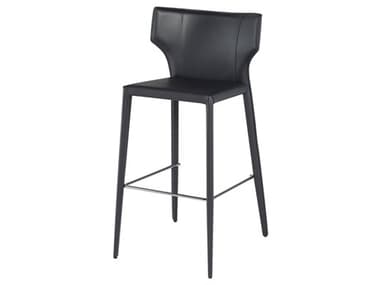 Nuevo Wayne Dark Grey Leather Bar Stool NUEHGND152