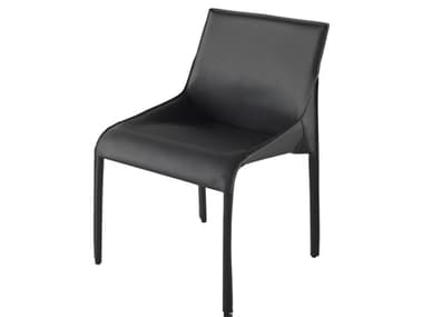 Nuevo Delphine Dark Grey Leather Dining Chair NUEHGND212