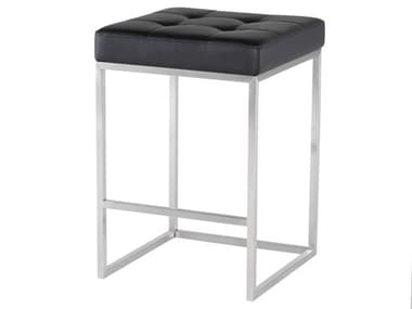 Nuevo Chi Black Naugahyde Counter Stool NUEHGPA106