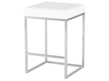 Nuevo Chi White Naugahyde Counter Stool NUEHGPA107