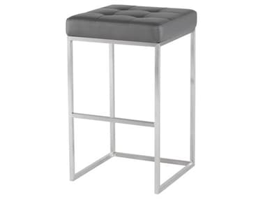 Nuevo Chi Grey Naugahyde Bar Stool NUEHGPA111