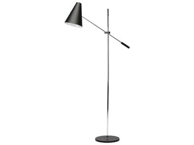 Nuevo Tivat 66" Tall Black Matte Silver Floor Lamp NUEHGRA393