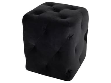 Nuevo Tufty Black Fabric Ottoman NUEHGSC427