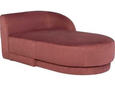 Nuevo 69" Chianti Microsuede Black Pink Fabric Upholstered Chaise NUEHGSN405