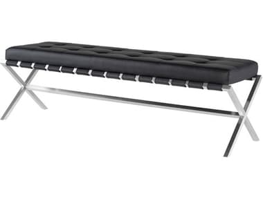 Nuevo Auguste Black Naugahyde Bench NUEHGTA668