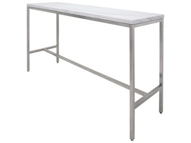Nuevo Verona Polished White / Silver 60'' Wide Rectangular Bar Height Dining Table NUEHGTA692