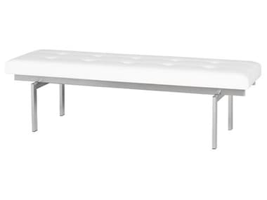 Nuevo Louve White Naugahyde Bench NUEHGTA896