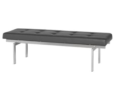 Nuevo Louve Grey Naugahyde Bench NUEHGTA898