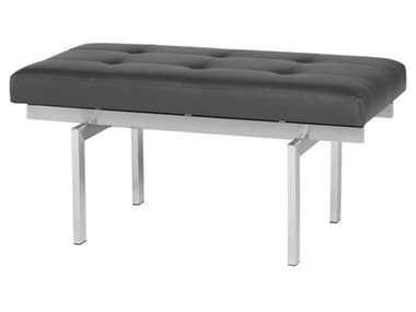 Nuevo Louve Grey Naugahyde Bench NUEHGTB132