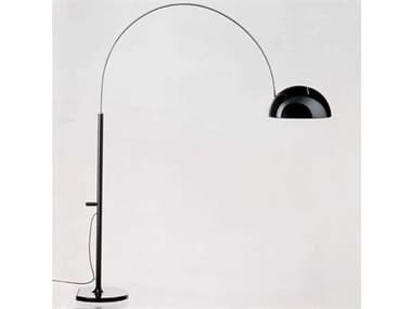 Oluce Coupe 94" Tall Lacquered Black Chrome Floor Lamp OE3320RBL