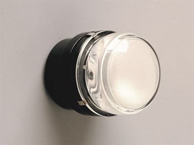 Oluce Fresnel Lacquered Black 1-light LED Outdoor Wall Light OEOLFRESNEL1148LBL