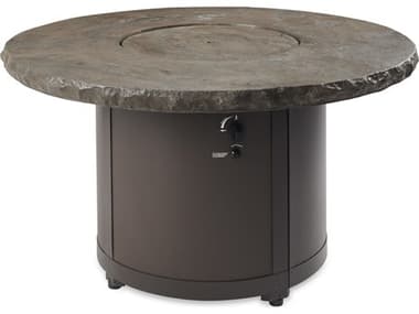 Outdoor Greatroom Noche Beacon Aluminum Brown 48'' Wide Round Chat Height Fire Pit Table OGBC20MNB
