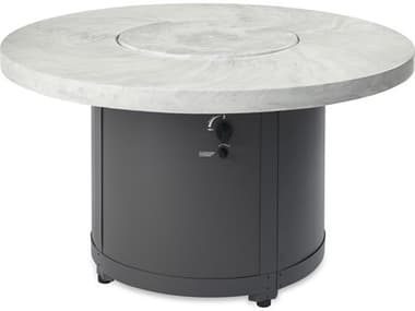 Outdoor Greatroom Beacon Aluminum Graphite Grey 48'' Wide Round Chat Height Fire Pit Table OGBC20WO
