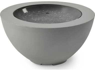 Outdoor Greatroom Cove Natural Grey Super Cast Concrete Round Gas Fire Pit Bowl OGCV20