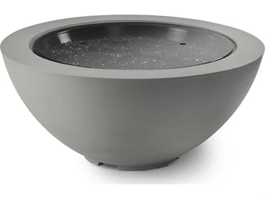 Outdoor Greatroom Cove Natural Grey Supercast Concrete Round Gas Fire Pit Bowl OGCV30