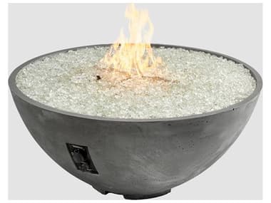 Outdoor Greatroom Cove Edge Concrete Midnight Mist 42'' Wide Round Gas Fire Pit Bowl with Direct Spark Ignition NG OGCV30EMMDSING