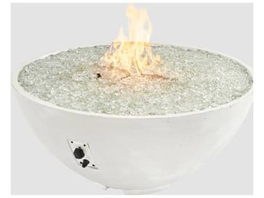 Outdoor Greatroom Cove Edge Concrete White Cove 42'' Wide Round Gas Fire Pit Bowl with Direct Spark Ignition NG OGCV30EWTDSING