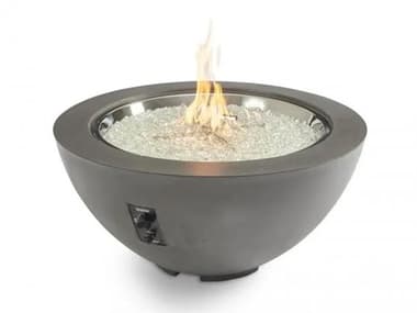 Outdoor Greatroom Cove Concrete Midnight Mist 42'' Wide Round Gas Fire Pit Bowl OGCV30MM