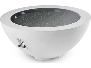 Outdoor Greatroom Cove Concrete White Round Gas Fire Pit Bowl OGCV30WT