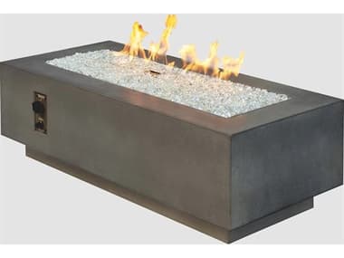 Outdoor Greatroom Cove Supercast Concrete Midnight Mist 54''W x 24''D Rectangular Linear Gas Fire Pit Table with Direct Spark Ignition NG OGCV54MMDSING
