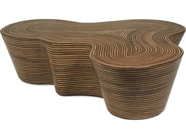 Oggetti Orgo 50" Wood Rattan Strips Coffee Table OGG04STORGOCT