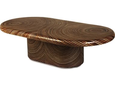 Oggetti Showtime 60&quot; Oval Wood Light And Brown Coffee Table OGG04STRBCTOVL