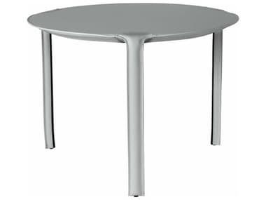 Oggetti Libro 27&quot; Round Leather Light Grey End Table OGG58LIBRMLGRY