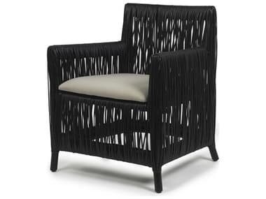 Oggetti Black Fabric Upholstered Arm Dining Chair OGG67HATCHRBLK