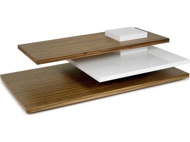 Oggetti Planar 60" Rectangular Wood Brown & White Coffee Table OGG83PLNRCTDAO
